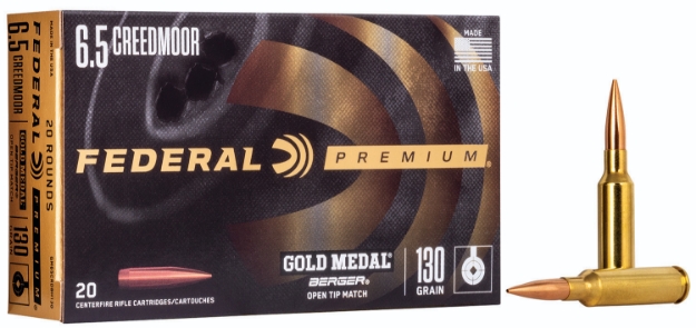 Picture of Federal Premium Gold Medal 6.5 Creedmoor 130 Gr Berger Hybrid Open Tip Match 20 Per Box/ 10 Cs 