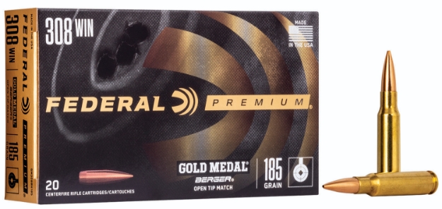 Picture of Federal Premium Gold Medal 308 Win 185 Gr Berger Jugernaught Open Tip Match 20 Per Box/ 10 Cs 