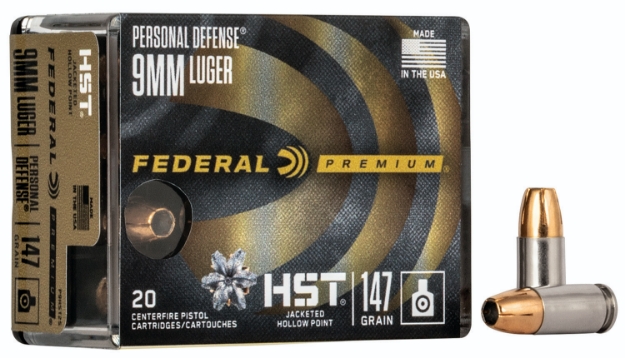 Picture of Federal Premium Personal Defense 9Mm Luger 147 Gr Hst Jacketed Hollow Point 20 Per Box/10 Cs 