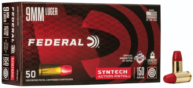 Picture of Federal American Eagle Syntech Action Pistol 9Mm Luger 150 Gr Total Syntech Jacket Flat Nose (Tsf) 50 Per Box/ 10 Cs 