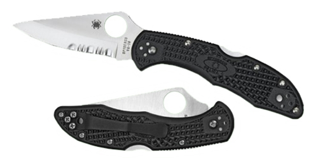 Picture of Spyderco Delica 4 2.88" Folding Drop Point Serrated Vg-10 Ss Blade/Black Textured Frn Handle Includes Pocket Clip 