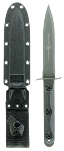 Picture of Ka-Bar Ek Model 4 6.63" Fixed Double Edge Spear Point Plain 1095 Cro-Van Blade Black Grn Handle Includes Sheath 