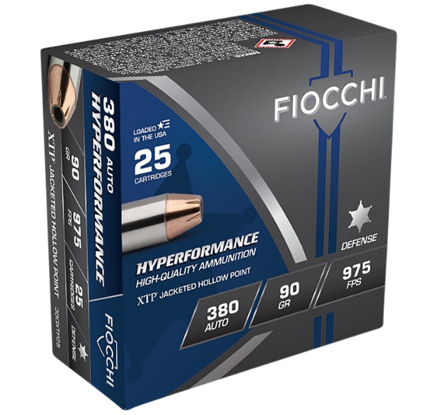 Picture of Fiocchi Hyperformance Defense 380 Acp 90 Gr Hornady Xtp Hollow Point 25 Per Box/ 20 Cs 