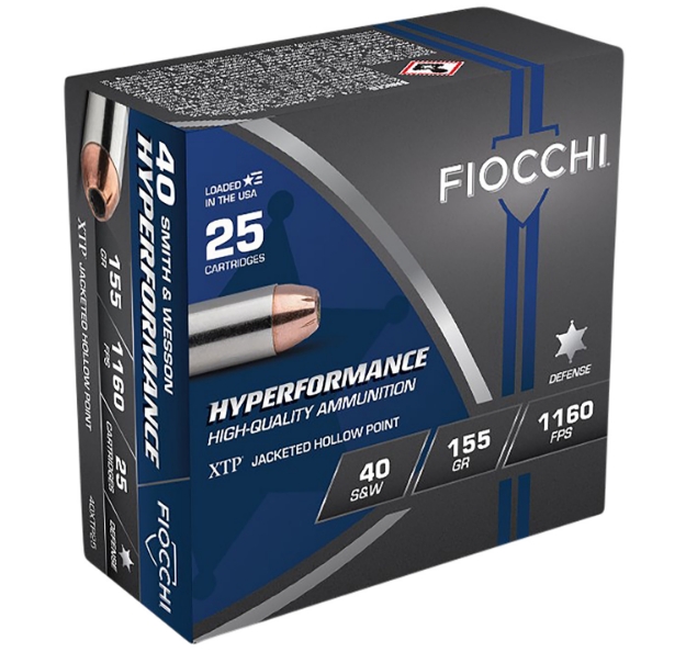 Picture of Fiocchi Hyperformance Defense 40 S&W 155 Gr Hornady Xtp Hollow Point 25 Per Box/ 20 Cs 