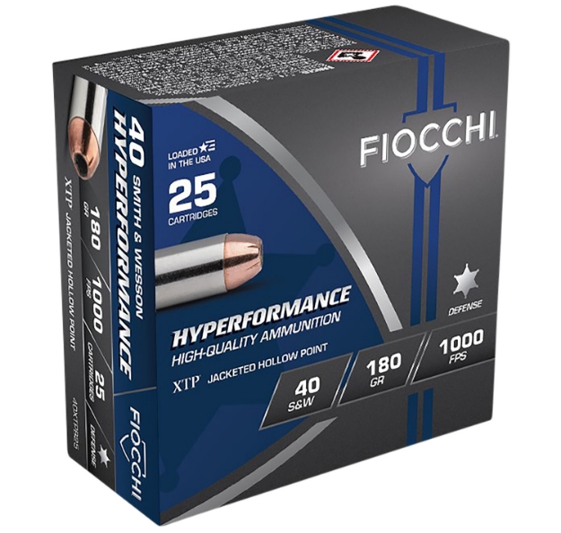 Picture of Fiocchi Hyperformance Defense 40 S&W 180 Gr Hornady Xtp Hollow Point 25 Per Box/ 20 Cs 