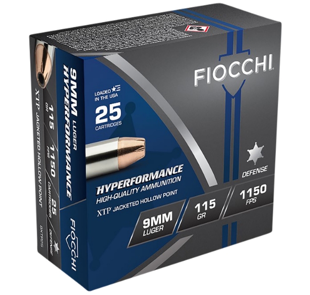 Picture of Fiocchi Hyperformance Defense 9Mm Luger 115 Gr Hornady Xtp Hollow Point 25 Per Box/ 20 Cs 