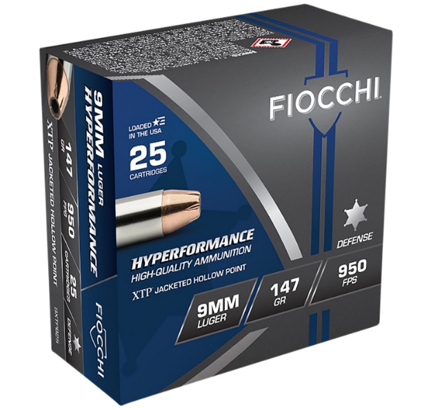 Picture of Fiocchi Hyperformance Defense 9Mm Luger 147 Gr Hornady Xtp Hollow Point 25 Per Box/ 20 Cs 