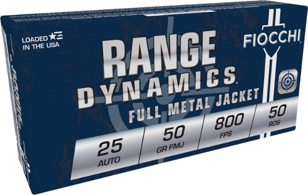 Picture of Fiocchi Range Dynamics Pistol 25 Acp 50 Gr Full Metal Jacket (Fmj) 50 Per Box/ 20 Cs 