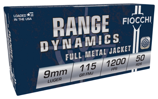 Picture of Fiocchi Range Dynamics Pistol 9Mm Luger 115 Gr Full Metal Jacket (Fmj) 50 Per Box/ 20 Cs 