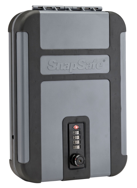 Picture of Snapsafe Treklite Lock Box Xl Combination Entry Gray Polycarbonate Holds 1 Handgun 10" W X 7" H X 2" D 