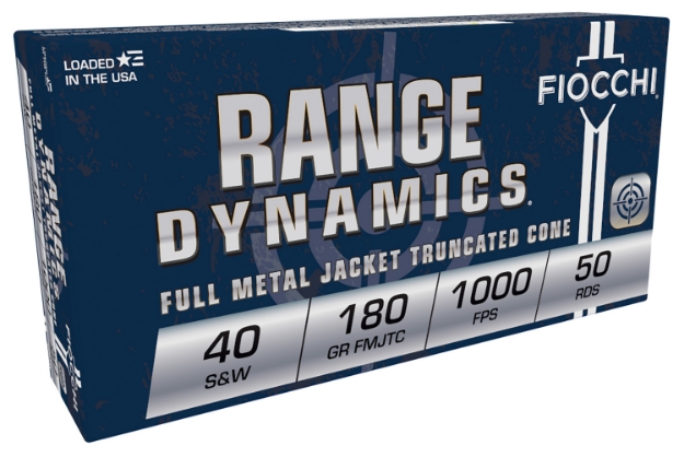 Picture of Fiocchi Range Dynamics Pistol 40 S&W 180 Gr Full Metal Jacket Truncated-Cone (Tcfmj) 50 Per Box/ 20 Cs 