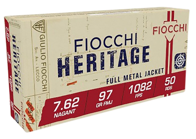 Picture of Fiocchi Heritage Pistol 7.62X38mmr Nagant 97 Gr Full Metal Jacket (Fmj) 50 Per Box/ 20 Cs 