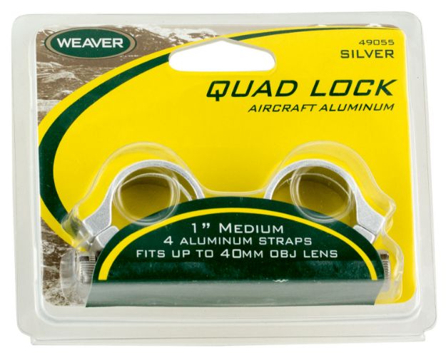 Picture of Weaver Mounts Quad Lock 1" Medium Quick Detach Silver Aluminum 