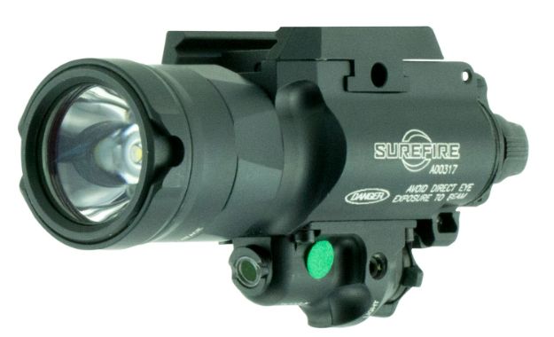 Picture of Surefire X400uh Weapon Light W/Laser 1000 Lumens/5Mw Output White Led Light Green Laser Universal/Picatinny Rails Mount Black Anodized Aluminum 