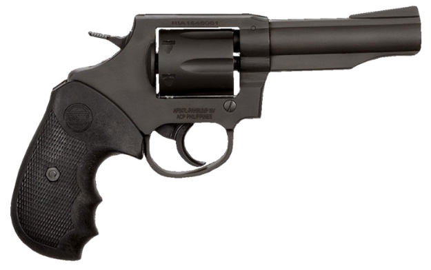 Picture of Rock Island M200 38 Special Caliber With 4" Barrel, 6Rd Capacity Cylinder, Overall Black Parkerized Finish Steel & Finger Grooved Black Polymer Grip 