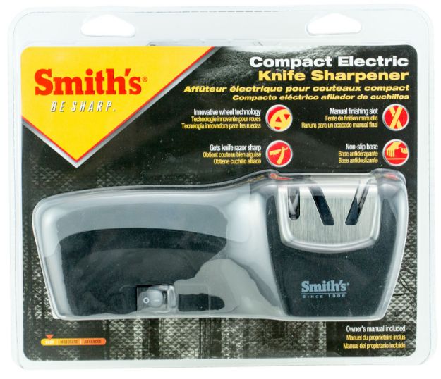 Picture of Smiths Products Electric Sharpener Compact Style With Ceramic Coarse Sharpening Material & Gray Synthetic Handle 