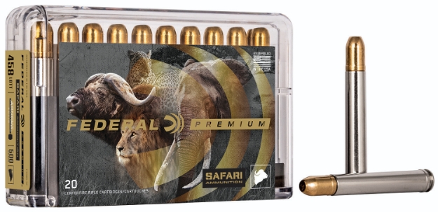 Picture of Federal Premium Safari Cape-Shok 458 Lott 500 Gr Trophy Bonded Sledgehammer Solid (Tbsh) 20 Per Box/ 10 Cs 