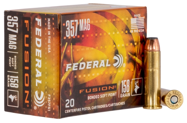 Picture of Federal Fusion Handgun 357 Mag 158 Gr Fusion Soft Point 20 Per Box/ 10 Cs 