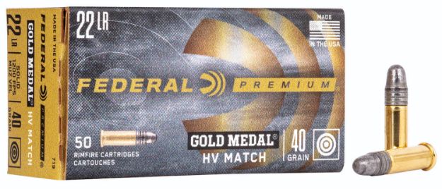 Picture of Federal Premium Gold Medal 22 Lr 40 Gr 1200 Fps Lead Round Nose (Lrn) 50 Bx/100 Cs 