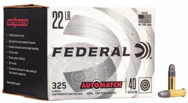 Picture of Federal Champion Training Auto Match 22 Lr 40 Gr Lead Round Nose (Lrn) 325 Per Box/ 10 Cs 