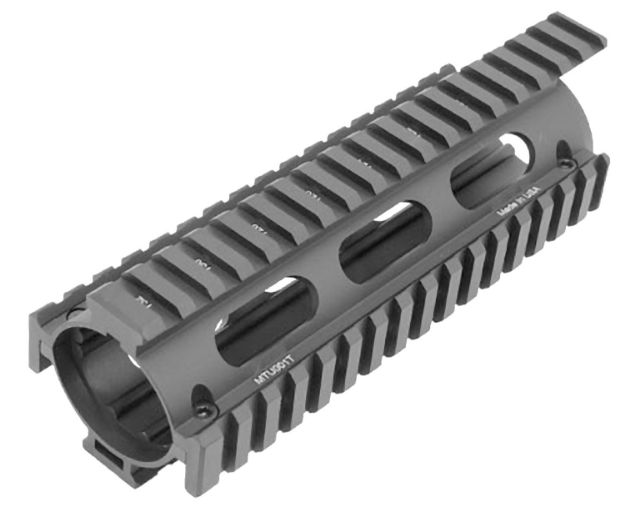 Picture of Utg Pro Pro Quad Rail Drop-In Handguard Carbine With Extensions Style Made Of Aluminum Material With Black Anodized Finish For Ar-15 