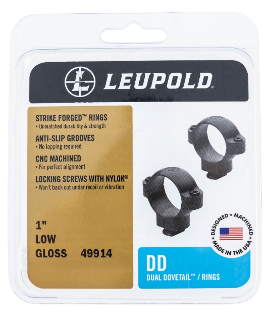 Picture of Leupold Dual Dovetail Scope Ring Set Dual Dovetail Low 1" Tube Black Gloss Steel 