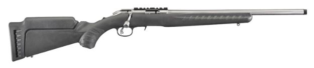 Picture of Ruger American Rimfire 22 Lr 10+1 18" Threaded Barrel, Satin 416 Stainless Steel, Black Synthetic Stock, Accepts All 10/22 Magazines, Optics Ready 