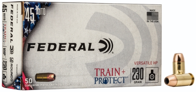 Picture of Federal Train + Protect Training 45 Acp 230 Gr Versatile Hollow Point (Vhp) 50 Per Box/ 10 Cs 