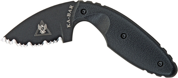 Picture of Ka-Bar Tdi Law Enforcement 2.31" Fixed Drop Point Serrated Black Aus-8A Ss Blade Black Zytel Handle Includes Belt Clip 