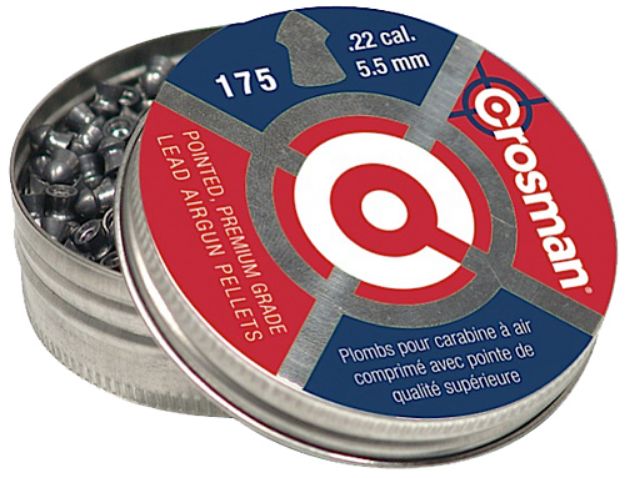 Picture of Crosman Premier Pointed 22 Lead Pointed Hunting Pellet 175 Per Tin 
