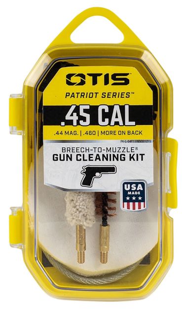 Picture of Otis Patriot Cleaning Kit 45 Cal Pistol/ 15 Pieces Yellow Plastic Box Case 