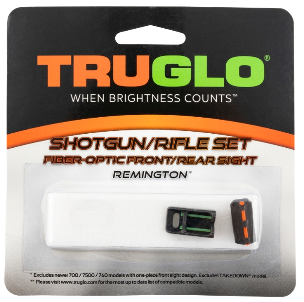 Picture of Truglo Fiber-Optic Sights For Remington Black | Red Fiber Optic Front Sight Green Fiber Optic Rear Sight 