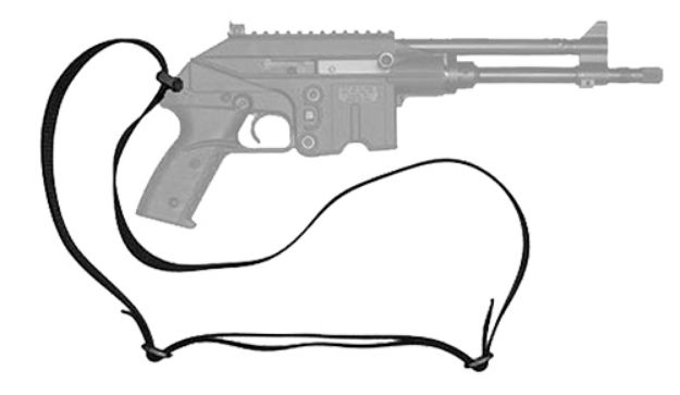 Picture of Kel-Tec Plr Sling Made Of Black Nylon Webbing With 1.25" W & Adjustable Single Point Design For Tactical Pistol 