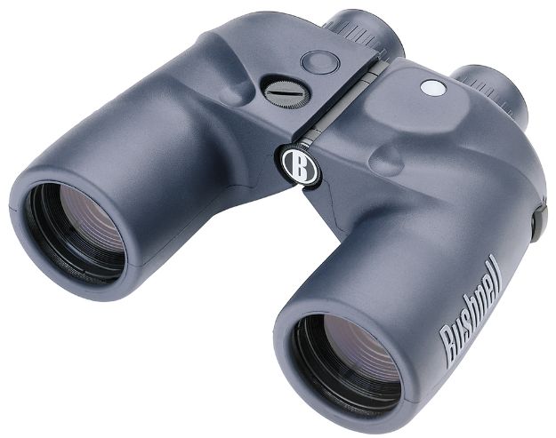 Picture of Bushnell Marine W/Compass 7X50mm Illuminated Compass/Raging Reticle Bak-4 Porro Prism Blue Rubber Armor 