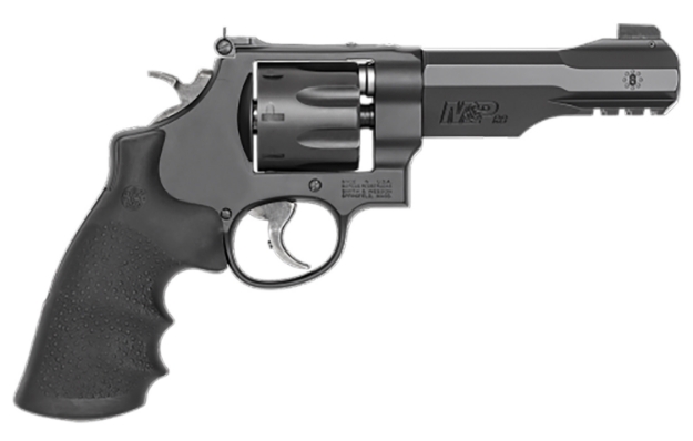 Picture of Smith & Wesson M&P Performance Center R8 357 Mag Or 38 S&W Spl +P 5" Black Barrel With Picatinny Acc. Rail, 8Rd Black Cylinder, Black Scandium Alloy N-Frame, Synthetic Grip 