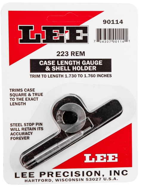 Picture of Lee Precision Case Length Gauge 223 Rem Steel Works With Cutter/Lock Stud Includes Shell Holder 