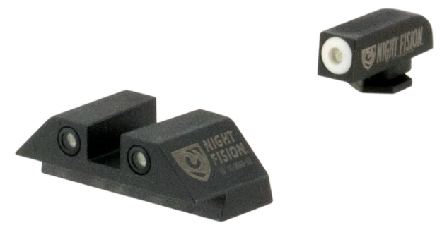 Picture of Night Fision Tritium Night Sights For Glock Black | Green Tritium White Ring Front Sight Green Tritium White Ring Rear Sight 