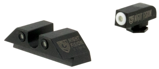 Picture of Night Fision Tritium Night Sights For Glock Black | Green Tritium White Ring Front Sight Green Tritium Black Ring Rear Sight 