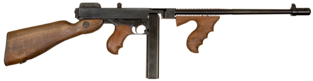 Picture of Thompson 1927A-1 Deluxe 45 Acp Caliber With 16.50" Barrel, 20+1 Capacity (Stick), Blued Metal Finish, American Walnut Stock Wood Grip Right Hand 