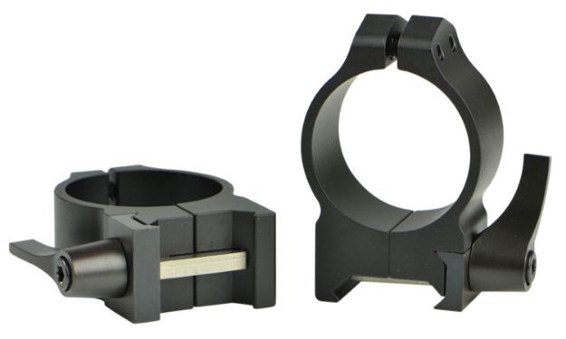 Picture of Warne Maxima Vertical Ring Set Quick Detach For Rifle Maxima/Weaver/Picatinny Medium 30Mm Tube Matte Black Steel 