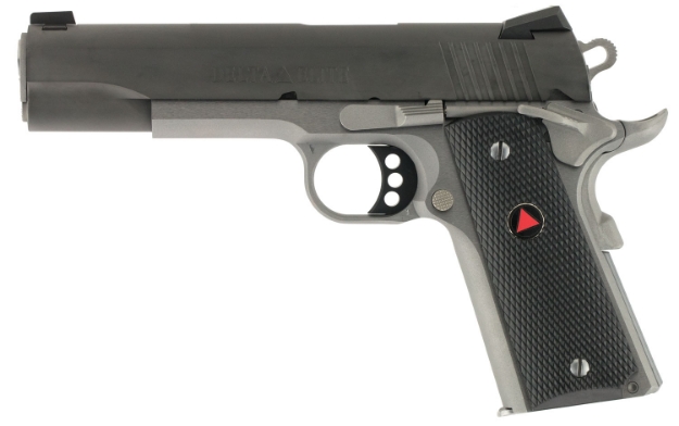 Picture of Colt Mfg 1911 Delta Elite 10Mm Auto Caliber With 5" Barrel, 8+1 Capacity, Stainless Steel Finish Frame, Serrated Black Carbon Steel Slide & Black Polymer With Integrated Delta Medallion Grip