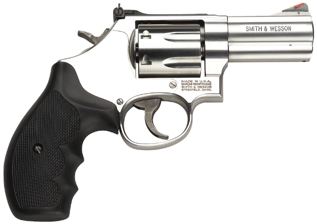 Picture of Smith & Wesson Model 686 Plus 357 Mag Or 38 S&W Spl +P Stainless Steel 3" Barrel & 7Rd Cylinder , Satin Stainless Steel L-Frame , Red Ramp Front / Adjustable White Outline Rear Sights 