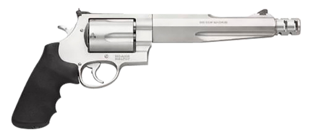 Picture of Smith & Wesson Model 500 Performance Center 500 S&W Mag Stainless Steel 7.50" Barrel With Muzzle Brake & 5Rd Cylinder, Matte Stainless Steel X-Frame, Chromed Hammer & Trigger With Stop 