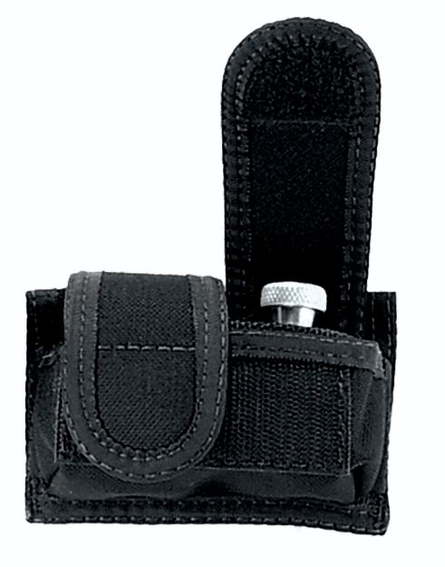 Picture of Uncle Mike's Universal Speedloader Mag Pouch Double Black Kodra Nylon Hook & Loop 38 Cal 45 Cal Belts 2.25" Wide 