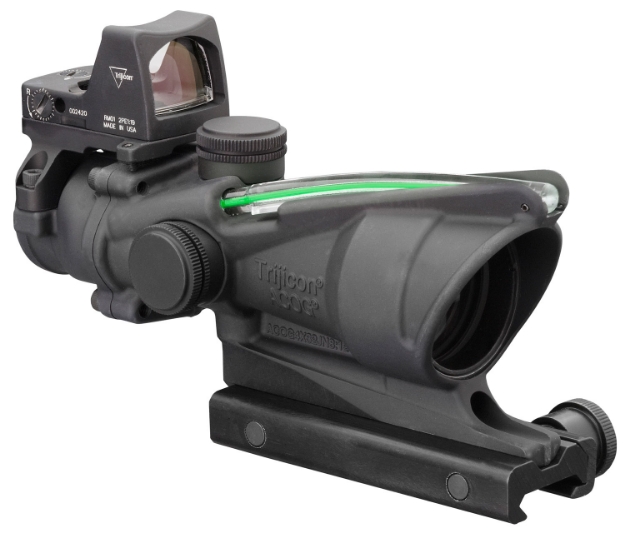 Picture of Trijicon Acog Combo 4X 32Mm Obj 36.80 Ft @ 100 Yds Fov Matte Black Finish Dual Illuminated Green Crosshair 223 Ballistic, Rmr Type 2 3.25 Moa 