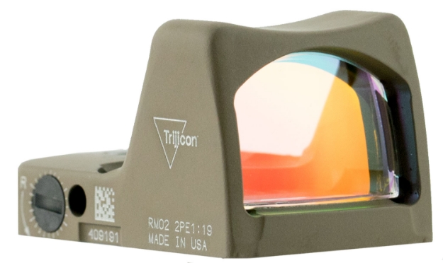 Picture of Trijicon Rmr Type 2 Flat Dark Earth Cerakote 1X22x16mm 6.5 Moa Illuminated Red Dot Led Reticle 