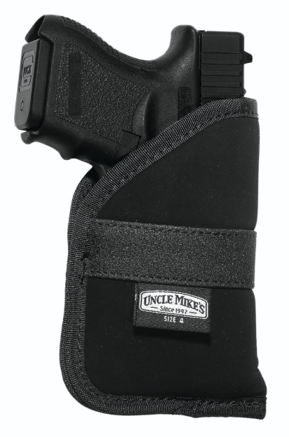 Picture of Uncle Mike's Inside The Pocket Holster Open Top Size 04 Black Nylon Pocket Fits Subcompact 9/40 Auto Right Hand 