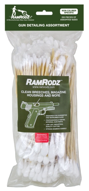 Picture of Ramrodz Gun Detailing Cleaning Swabs Cotton/Bamboo 250 Per Bag 