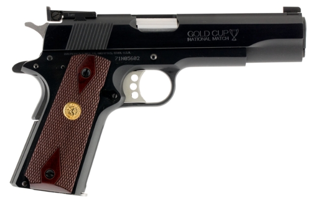 Picture of Colt Mfg 1911 Gold Cup National Match 9Mm Luger 5" 9+1 Overall Blued Finish Carbon Steel Frame & Slide With Walnut With Integrated Gold Medallion Grip & National Match Barrel 