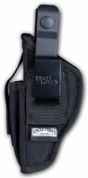 Picture of Uncle Mike's Sidekick Hip Holster Iwb/Owb Size 36 Black Kodra Nylon Belt Clip Fits Sm Frame 5/6 Rd Revolver W/Hammer Spur Fits 2.75-4" Barrel Ambidextrous 